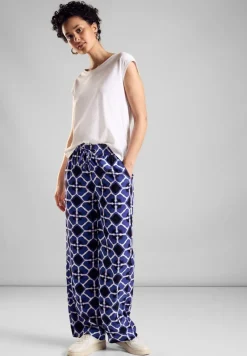 Street One Hosen*Viskose Hose mit Print violet blue