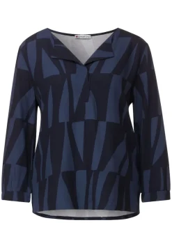 Street One Shirts*Viskose Printshirt deep blue