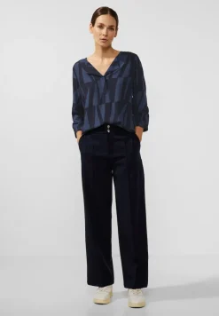 Street One Shirts*Viskose Printshirt deep blue