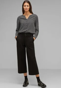 Street One Blusen*Viskosebluse mit Print Black
