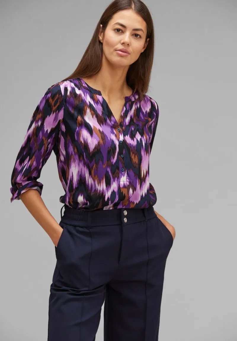 Street One Blusen*Viskosebluse mit Print deep pure lilac