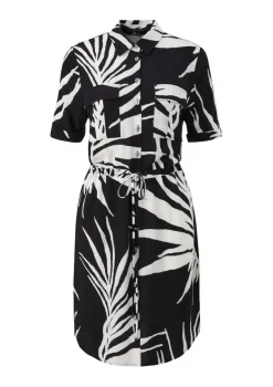 Comma Blusen*Viskosekleid mit Crêpestruktu Schwarz