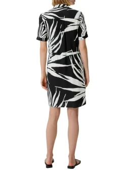 Comma Blusen*Viskosekleid mit Crêpestruktu Schwarz