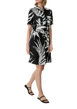 Comma Blusen*Viskosekleid mit Crêpestruktu Schwarz