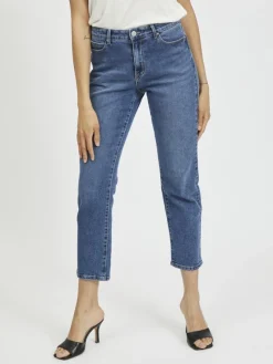 Vila Jeans*VISOMMER RWRE 7/8 STRAIGHT JEANS - NOOS Medium Blue Denim