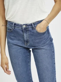 Vila Jeans*VISOMMER RWRE 7/8 STRAIGHT JEANS - NOOS Medium Blue Denim
