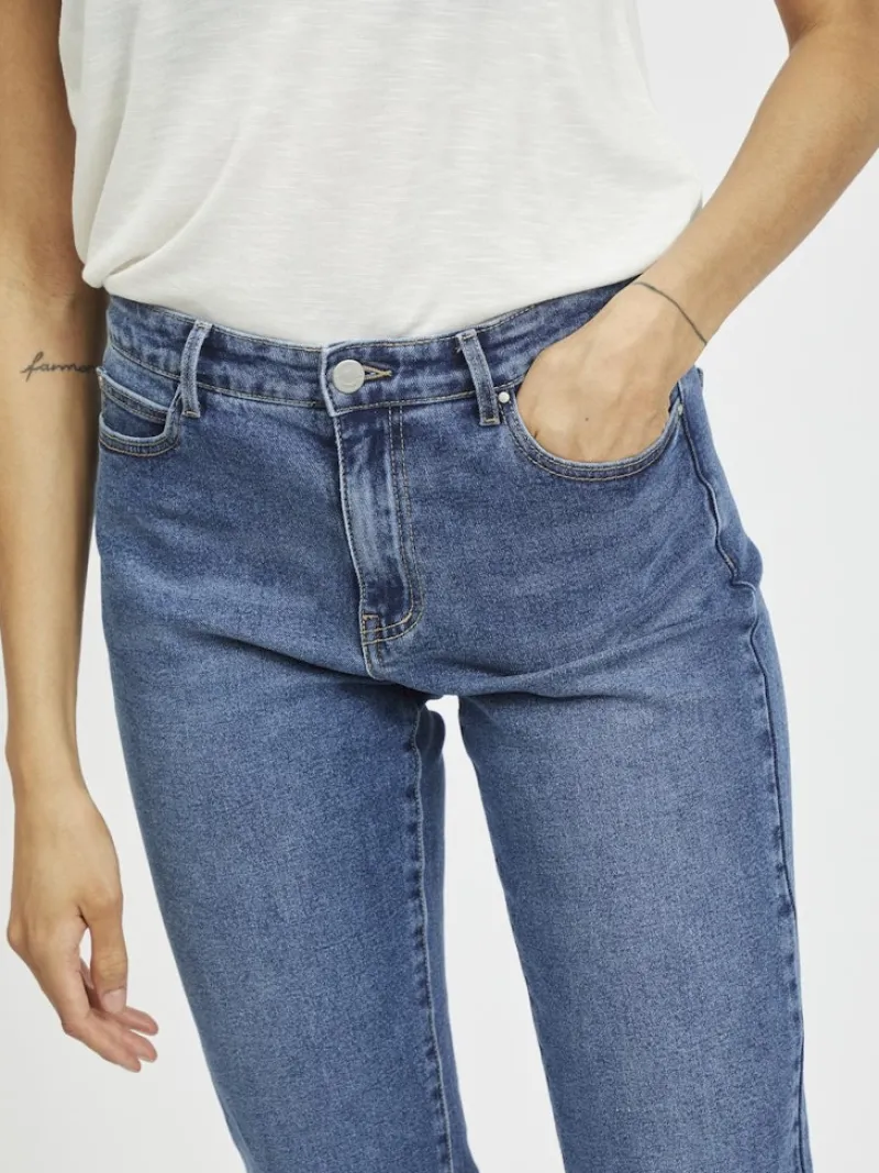 Vila Jeans*VISOMMER RWRE 7/8 STRAIGHT JEANS - NOOS Medium Blue Denim