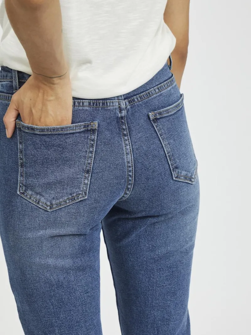 Vila Jeans*VISOMMER RWRE 7/8 STRAIGHT JEANS - NOOS Medium Blue Denim
