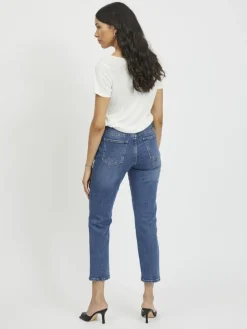 Vila Jeans*VISOMMER RWRE 7/8 STRAIGHT JEANS - NOOS Medium Blue Denim