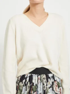 Vila Pullover & Sweatshirts*VISPARKLE L/S V-NECK KNIT TOP/PB birch