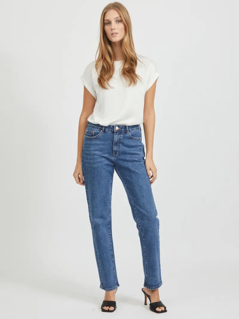 Vila Jeans*VISTRAY DL RW STRAIGHT JEANS MBD - NOOS Medium Blue Denim