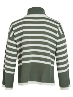 Vila Pullover & Sweatshirts*VISTRIPI ROLLNECK KNIT TOP/BF/KA Laurel Wreath-CLOUD DANCER