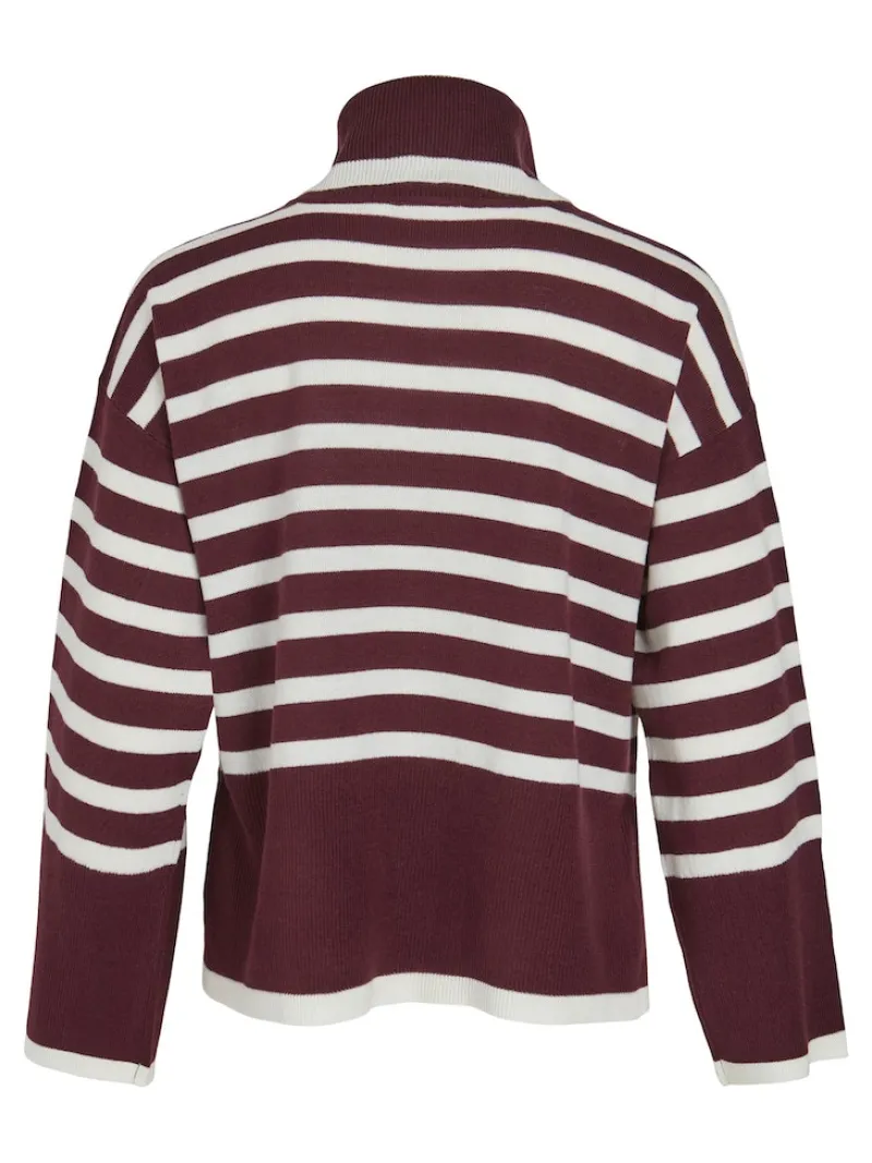 Vila Pullover & Sweatshirts*VISTRIPI ROLLNECK KNIT TOP/BF/KA Winetasting-CLOUD DANCER