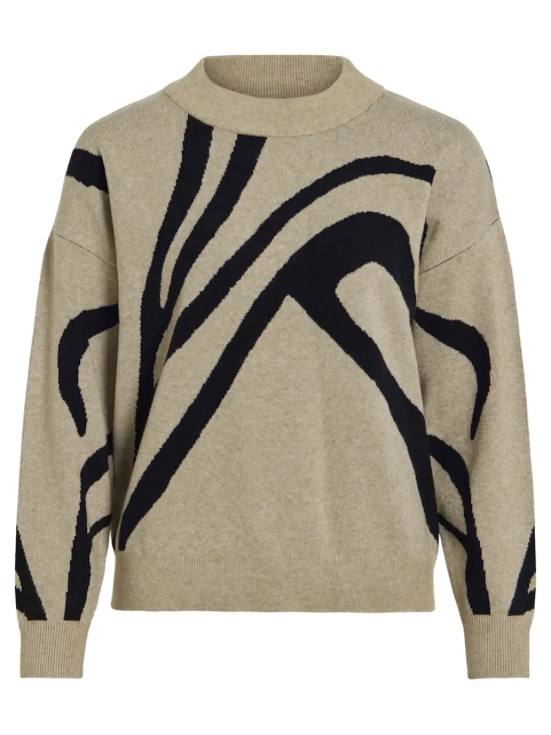 Vila Pullover & Sweatshirts*VITIF JACQUARD L/S KNIT TOP - NOOS natural melange