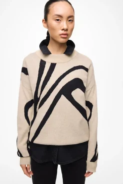 Vila Pullover & Sweatshirts*VITIF JACQUARD L/S KNIT TOP - NOOS natural melange