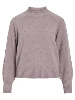 Vila Pullover & Sweatshirts*VITULI O-NECK L/S KNIT TOP/SU/PB/1 toadstool