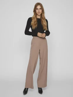 Vila Hosen*VIVARONE HW WIDE PANT - NOOS brown lentil