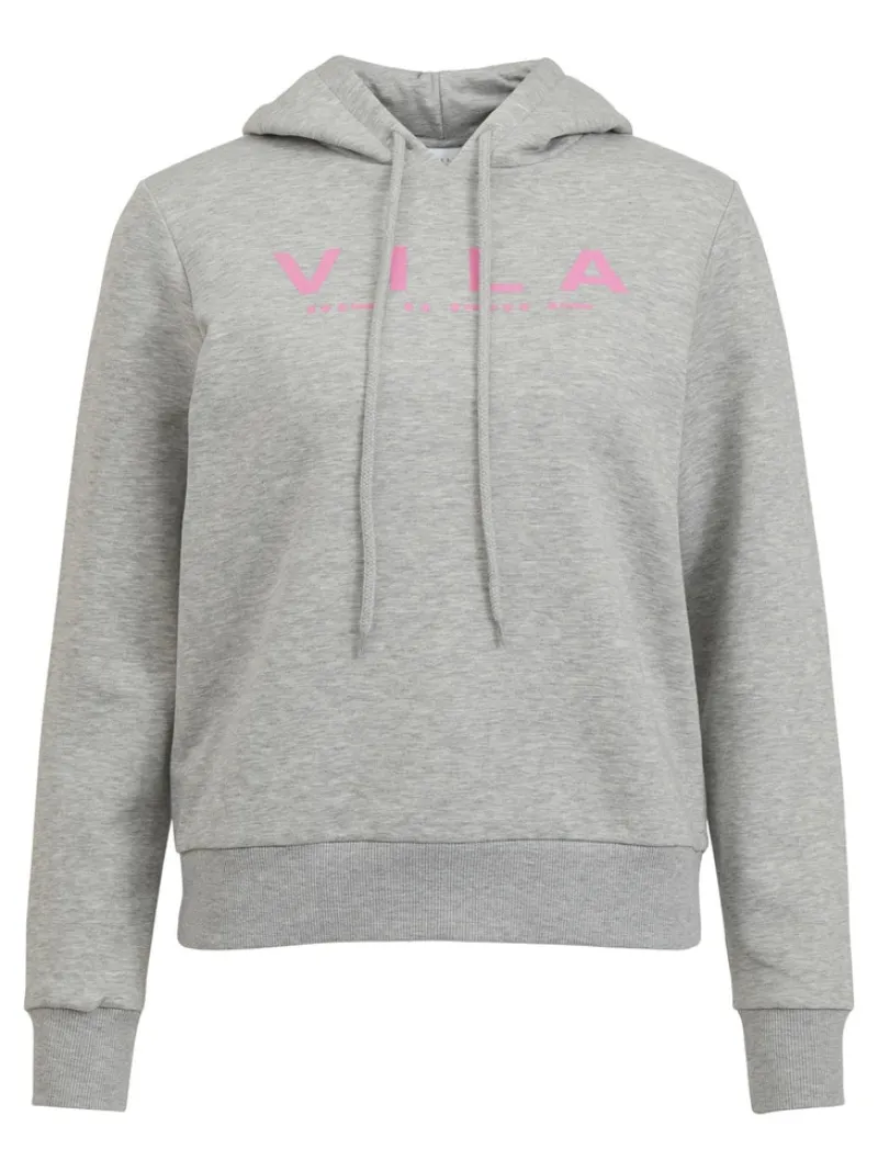 Vila Pullover & Sweatshirts*VI L/S HOODIE Light Grey Melange