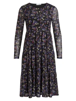 Vila Kleider*VIVOLETTIS MESI L/S MIDI DRESS/PB Black