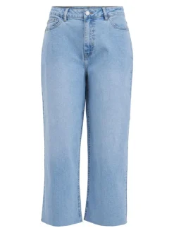 Vila Jeans*VIWIDEY NEIMA HW CROPPED WIDE JEANS Light Blue Denim