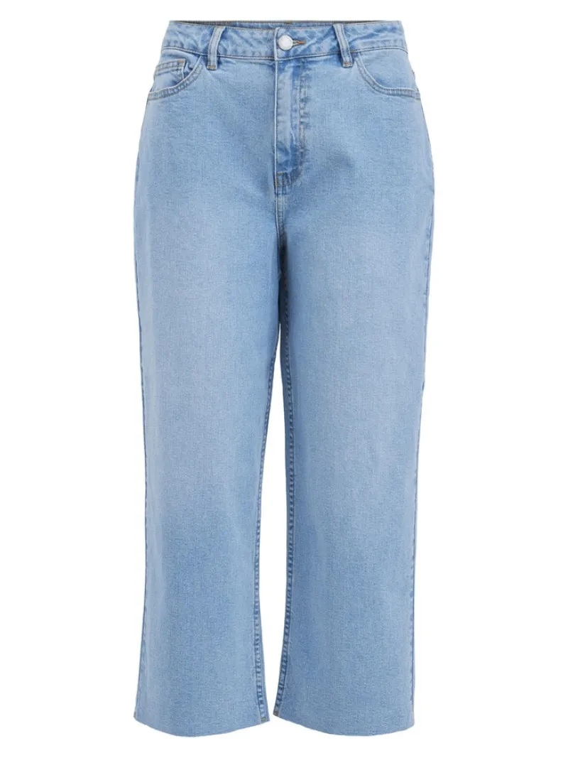 Vila Jeans*VIWIDEY NEIMA HW CROPPED WIDE JEANS Light Blue Denim