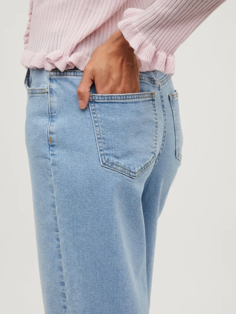 Vila Jeans*VIWIDEY NEIMA HW CROPPED WIDE JEANS Light Blue Denim