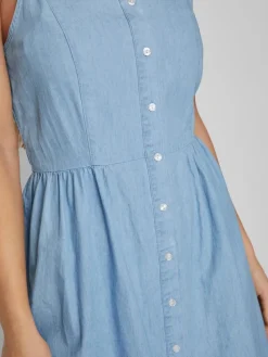 Vila Kleider*VIZIA STRAP MIDI DENIM DRESS - NOOS Light Blue Denim