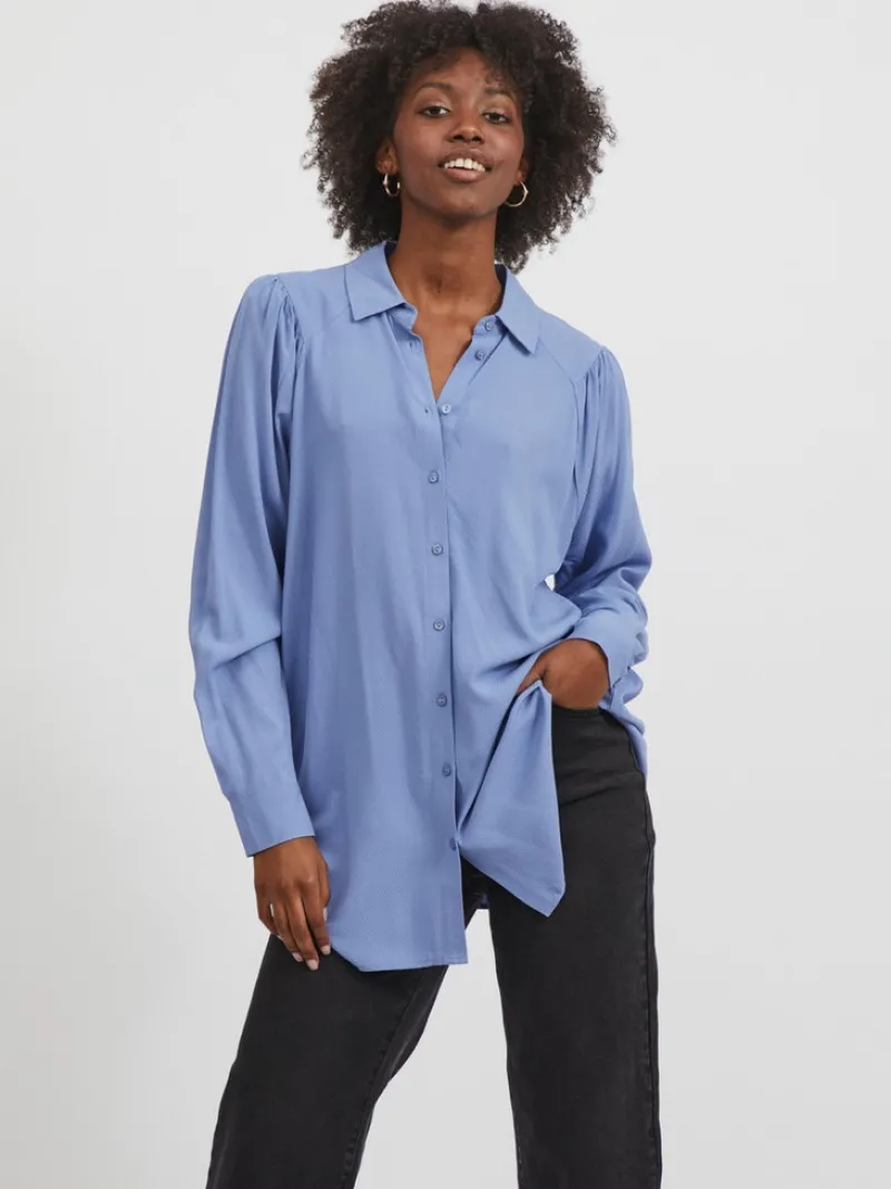 Vila Blusen*VIZUGI L/S LONG SHIRT/SU/PB English Manor