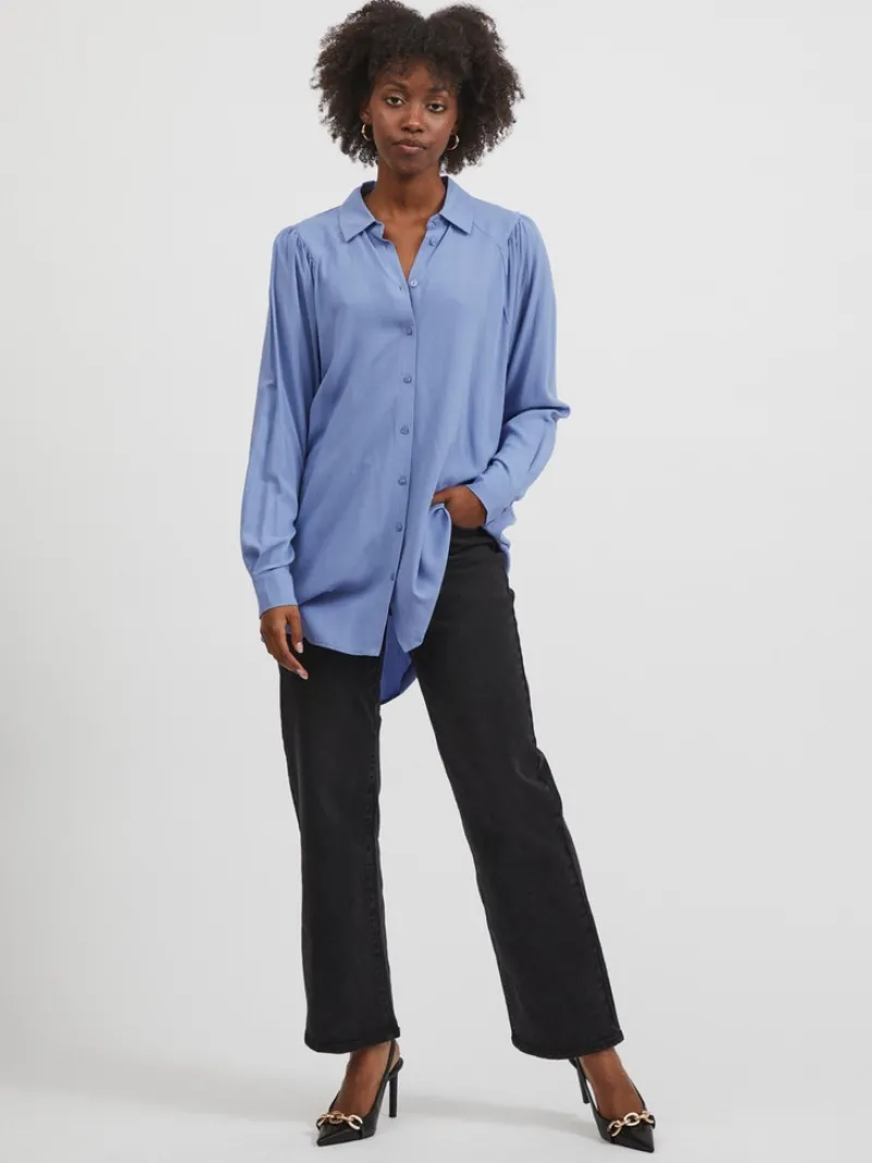 Vila Blusen*VIZUGI L/S LONG SHIRT/SU/PB English Manor