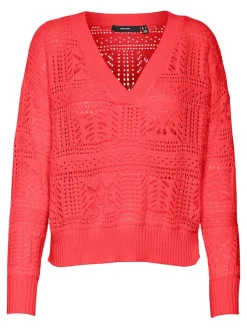 Vero Moda Pullover & Sweatshirts*VMABRIL LS V-NECK PULLOVER GA BOO Cayenne