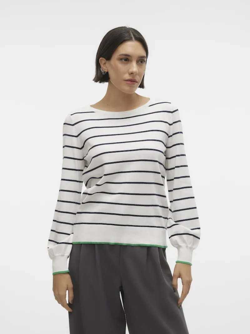 Vero Moda Pullover & Sweatshirts*VMALMA LS O-NCK BUTTON BACK PULLOVER BOO snow white2