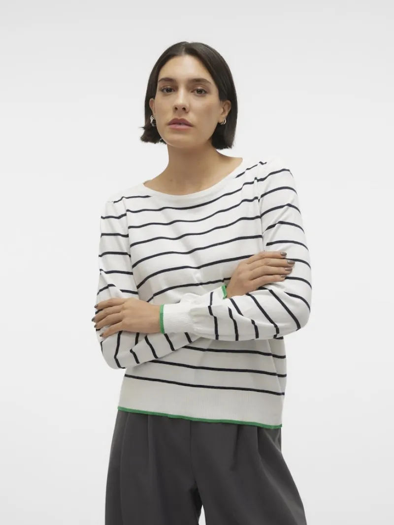 Vero Moda Pullover & Sweatshirts*VMALMA LS O-NCK BUTTON BACK PULLOVER BOO snow white2
