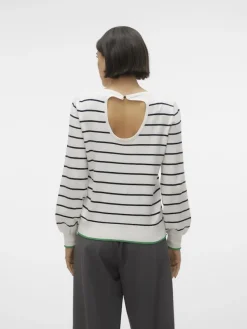 Vero Moda Pullover & Sweatshirts*VMALMA LS O-NCK BUTTON BACK PULLOVER BOO snow white2