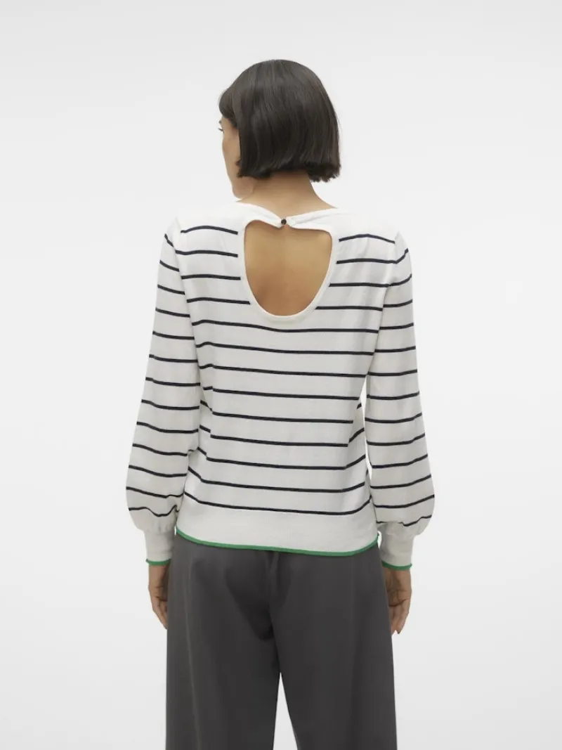 Vero Moda Pullover & Sweatshirts*VMALMA LS O-NCK BUTTON BACK PULLOVER BOO snow white2