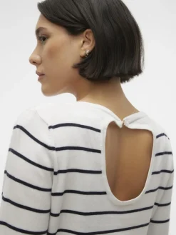 Vero Moda Pullover & Sweatshirts*VMALMA LS O-NCK BUTTON BACK PULLOVER BOO snow white2