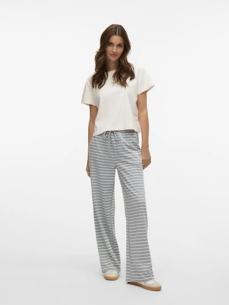 Vero Moda Hosen*VMALMA WIDE PANT EXP Light Grey Melange