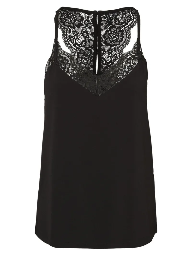 Vero Moda Shirts*VMANA S/L LACE TOP GA NOOS Black