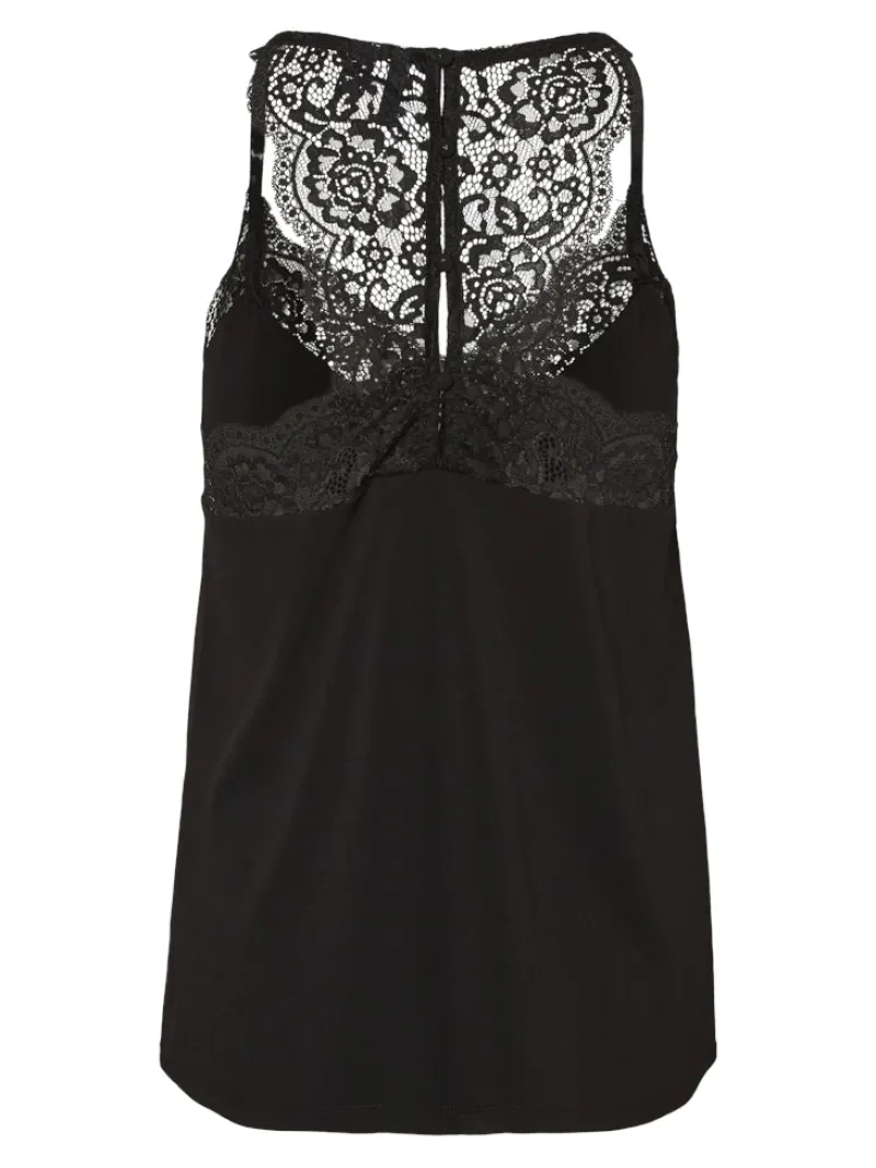 Vero Moda Shirts*VMANA S/L LACE TOP GA NOOS Black