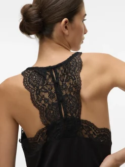 Vero Moda Shirts*VMANA S/L LACE TOP GA NOOS Black