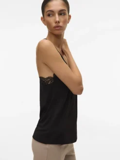 Vero Moda Shirts*VMANA S/L LACE TOP GA NOOS Black