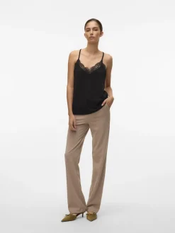 Vero Moda Shirts*VMANA S/L LACE TOP GA NOOS Black