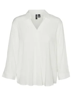 Vero Moda Blusen*VMBELLA 3/4 TOP WVN GA Snow White
