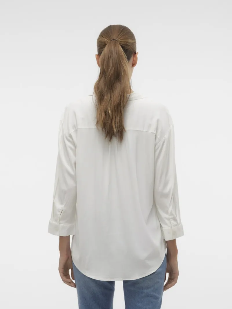 Vero Moda Blusen*VMBELLA 3/4 TOP WVN GA Snow White