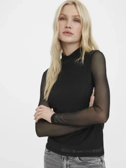 Vero Moda Shirts*VMBELLA LS HIGH NECK JRS NOOS Black