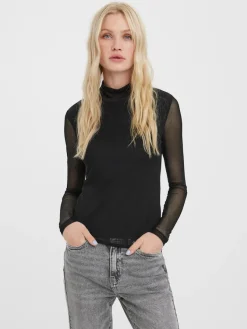 Vero Moda Shirts*VMBELLA LS HIGH NECK JRS NOOS Black