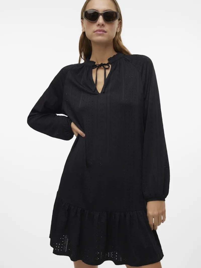 Vero Moda Kleider*VMBILLI LS SHORT DRESS JRS BOO Black