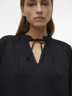 Vero Moda Kleider*VMBILLI LS SHORT DRESS JRS BOO Black