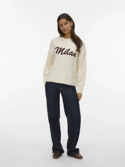 Vero Moda Pullover & Sweatshirts*VMBOOM LS O-NECK TEXT PULLOVER NOOS birch