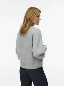 Vero Moda Pullover & Sweatshirts*VMBOOM LS V-NECK PULLOVER NOOS Light Grey Melange