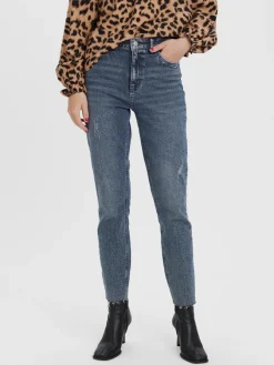 Vero Moda Jeans*VMBRENDA HR STRAIGHT ANK CUT GU3134 GA Dark Blue Denim